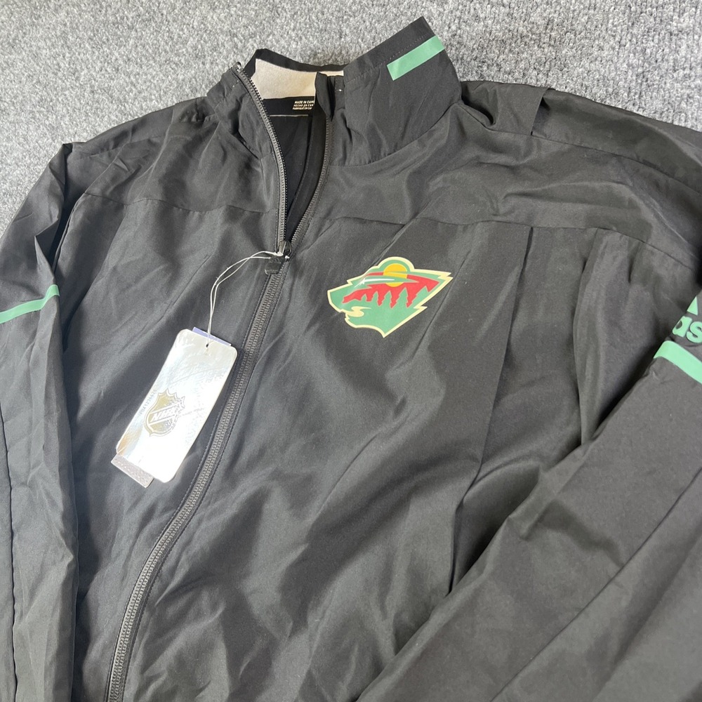 NWT Minnesota Wild Adidas NHL Rink Training Jacket Black Small